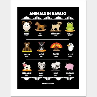 Animals in Navajo for Dark shirts Posters and Art